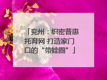 兖州：织密普惠托育网 打造家门口的“带娃圈”