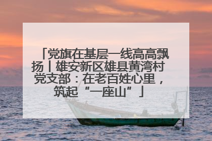 党旗在基层一线高高飘扬丨雄安新区雄县黄湾村党支部：在老百姓心里，筑起“一座山”
