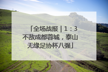 全场战报｜1：3不敌成都蓉城，泰山无缘足协杯八强