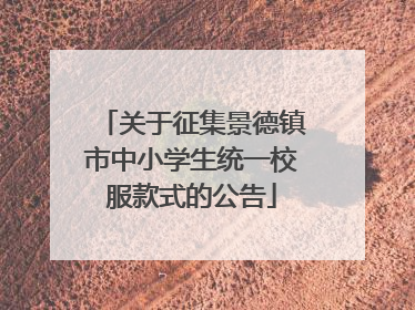 关于征集景德镇市中小学生统一校服款式的公告
