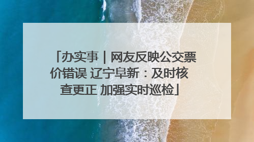 办实事｜网友反映公交票价错误 辽宁阜新：及时核查更正 加强实时巡检