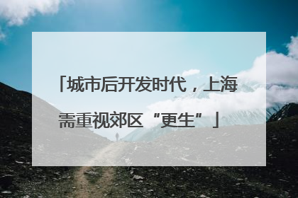 城市后开发时代，上海需重视郊区“更生”