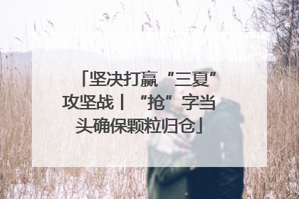 坚决打赢“三夏”攻坚战丨“抢”字当头确保颗粒归仓