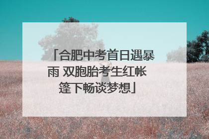 合肥中考首日遇暴雨 双胞胎考生红帐篷下畅谈梦想