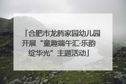 合肥市龙腾家园幼儿园开展“童趣端午汇·乐韵绽华光”主题活动