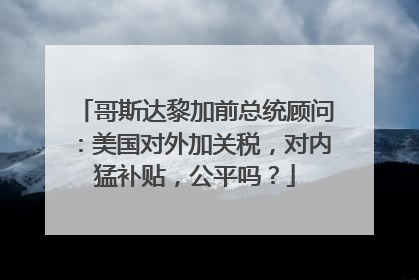 哥斯达黎加前总统顾问：美国对外加关税，对内猛补贴，公平吗？