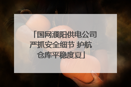 国网濮阳供电公司严抓安全细节 护航仓库平稳度夏