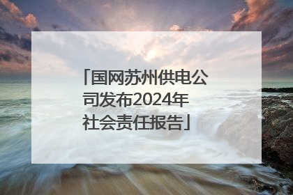 国网苏州供电公司发布2024年社会责任报告