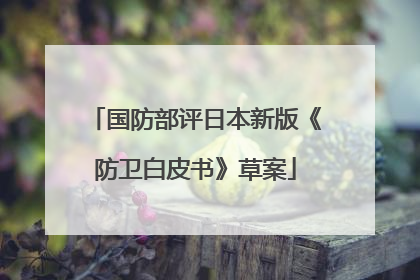 国防部评日本新版《防卫白皮书》草案