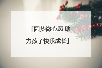 圆梦微心愿 助力孩子快乐成长