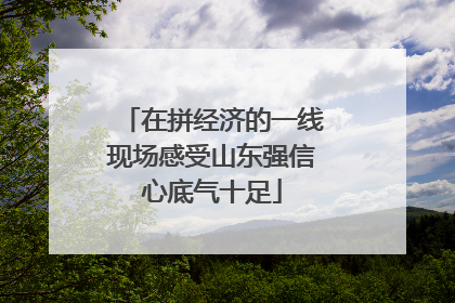 在拼经济的一线现场感受山东强信心底气十足