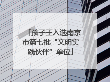 孩子王入选南京市第七批“文明实践伙伴”单位