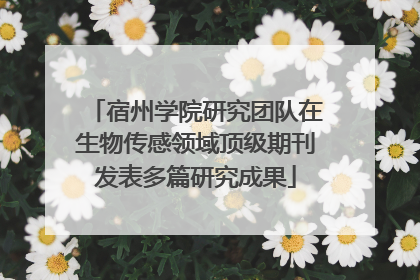 宿州学院研究团队在生物传感领域顶级期刊发表多篇研究成果