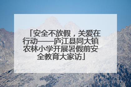 安全不放假，关爱在行动——庐江县同大镇农林小学开展暑假前安全教育大家访