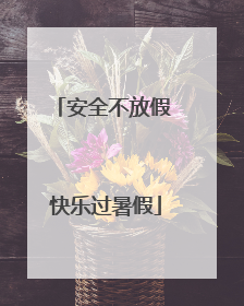 安全不放假 快乐过暑假