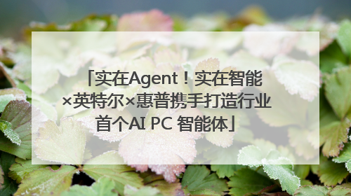 实在Agent！实在智能×英特尔×惠普携手打造行业首个AI PC 智能体