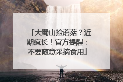 大蜀山捡蘑菇？近期疯长！官方提醒：不要随意采摘食用