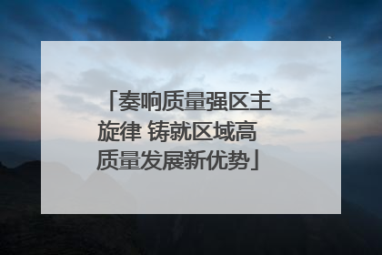 奏响质量强区主旋律 铸就区域高质量发展新优势