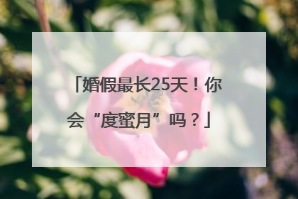 婚假最长25天！你会“度蜜月”吗？