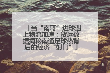 当“南哥”进球遇上物流加速：货运数据揭秘南通足球热背后的经济“射门”