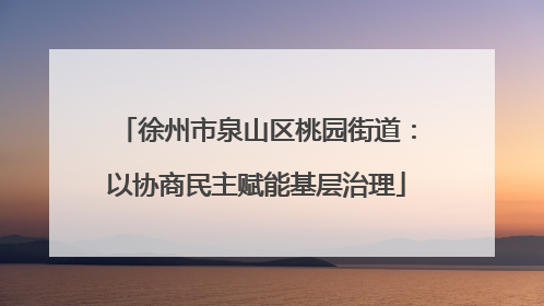 徐州市泉山区桃园街道：以协商民主赋能基层治理