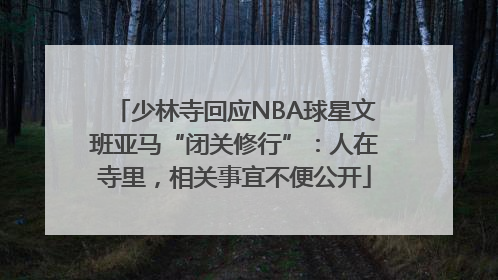 少林寺回应NBA球星文班亚马“闭关修行”：人在寺里，相关事宜不便公开