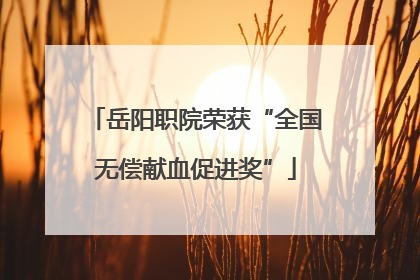 岳阳职院荣获“全国无偿献血促进奖”