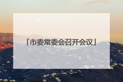 市委常委会召开会议