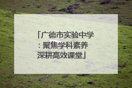广德市实验中学：聚焦学科素养 深耕高效课堂