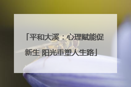 平和大溪：心理赋能促新生 阳光重塑人生路