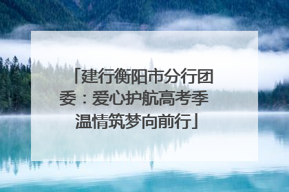 建行衡阳市分行团委：爱心护航高考季 温情筑梦向前行