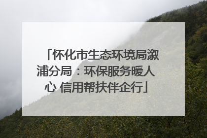 怀化市生态环境局溆浦分局：环保服务暖人心 信用帮扶伴企行