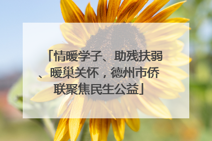 情暖学子、助残扶弱、暖巢关怀，德州市侨联聚焦民生公益