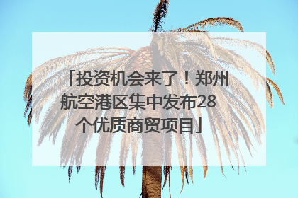 投资机会来了！郑州航空港区集中发布28个优质商贸项目