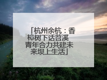 杭州余杭：香樟树下话苕溪 青年合力共建未来坝上生活