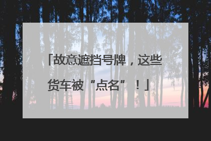 故意遮挡号牌，这些货车被“点名”！