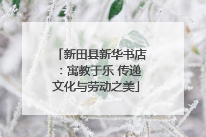 新田县新华书店：寓教于乐 传递文化与劳动之美