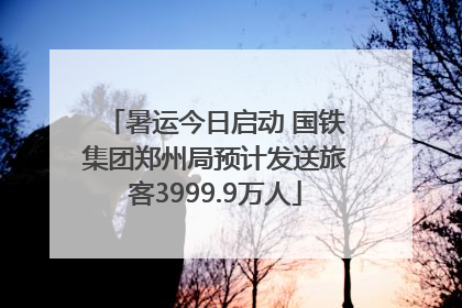 暑运今日启动 国铁集团郑州局预计发送旅客3999.9万人