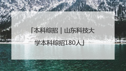 本科综招｜山东科技大学本科综招180人