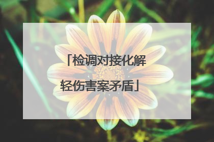 检调对接化解轻伤害案矛盾