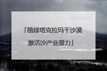 植绿塔克拉玛干沙漠 激活沙产业潜力