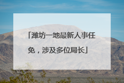 潍坊一地最新人事任免，涉及多位局长