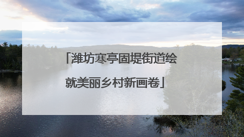 潍坊寒亭固堤街道绘就美丽乡村新画卷