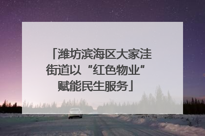 潍坊滨海区大家洼街道以“红色物业”赋能民生服务