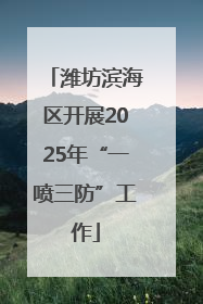 潍坊滨海区开展2025年“一喷三防”工作