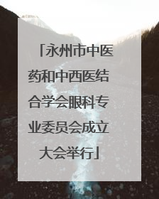 永州市中医药和中西医结合学会眼科专业委员会成立大会举行