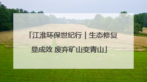 江淮环保世纪行｜生态修复显成效 废弃矿山变青山
