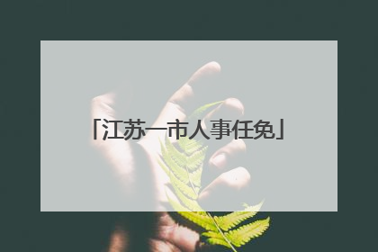 江苏一市人事任免