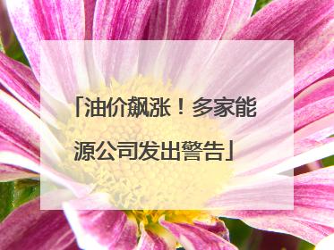 油价飙涨！多家能源公司发出警告