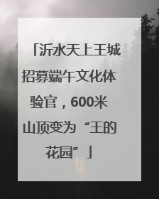 沂水天上王城招募端午文化体验官，600米山顶变为“王的花园”